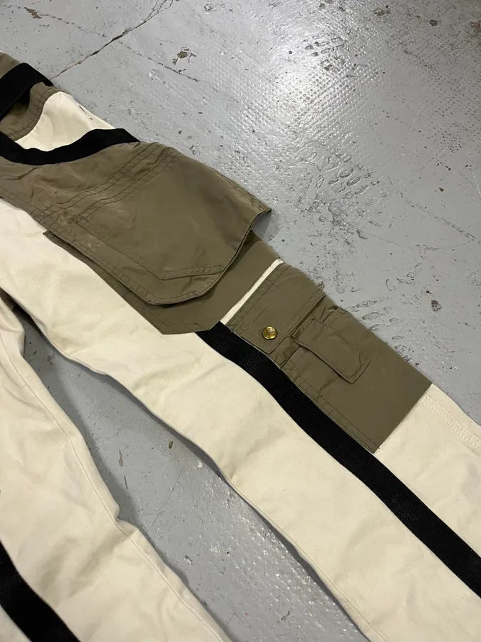 AW2003 Jean Paul Gaultier Bondage Beige Cargo Parachute Pants temOzTl 7