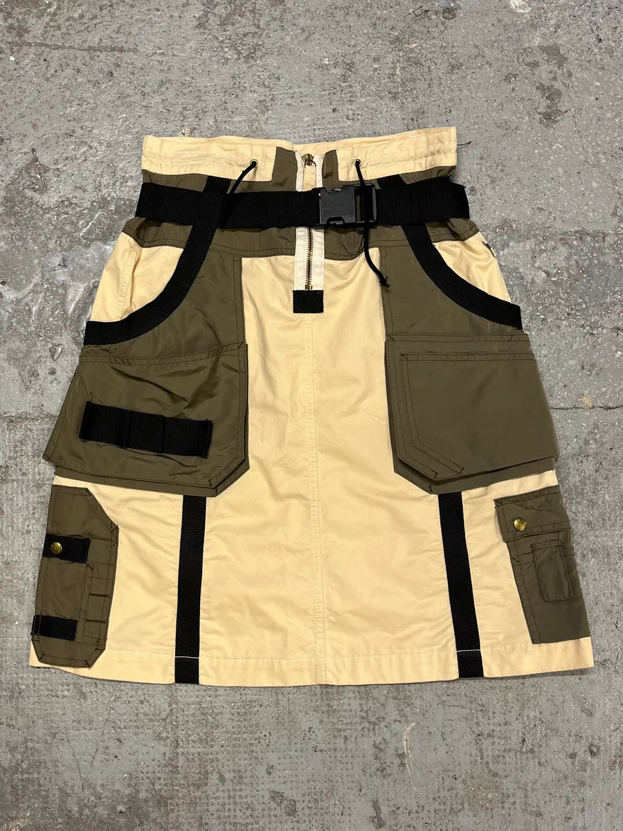AW2003 Jean Paul Gaultier Bondage Beige Military Skirt (S/M) fbZaGsZ 0