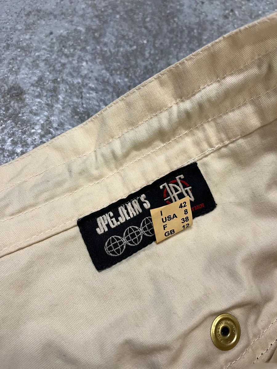 AW2003 Jean Paul Gaultier Bondage Beige Military Skirt (S/M) fbZaGsZ 8