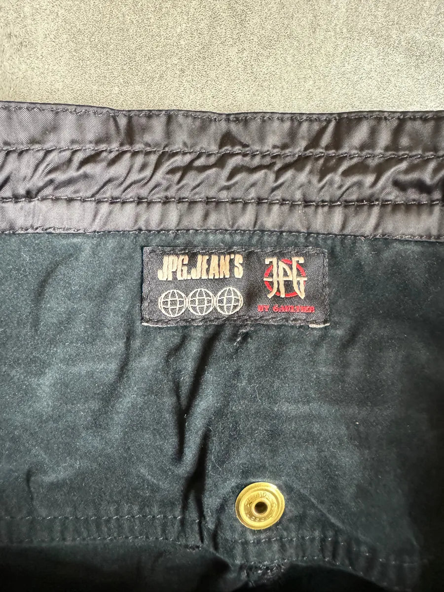 AW2003 Jean Paul Gaultier Bondage Black Cargo Parachute Nylon Pants CiITJqU 10