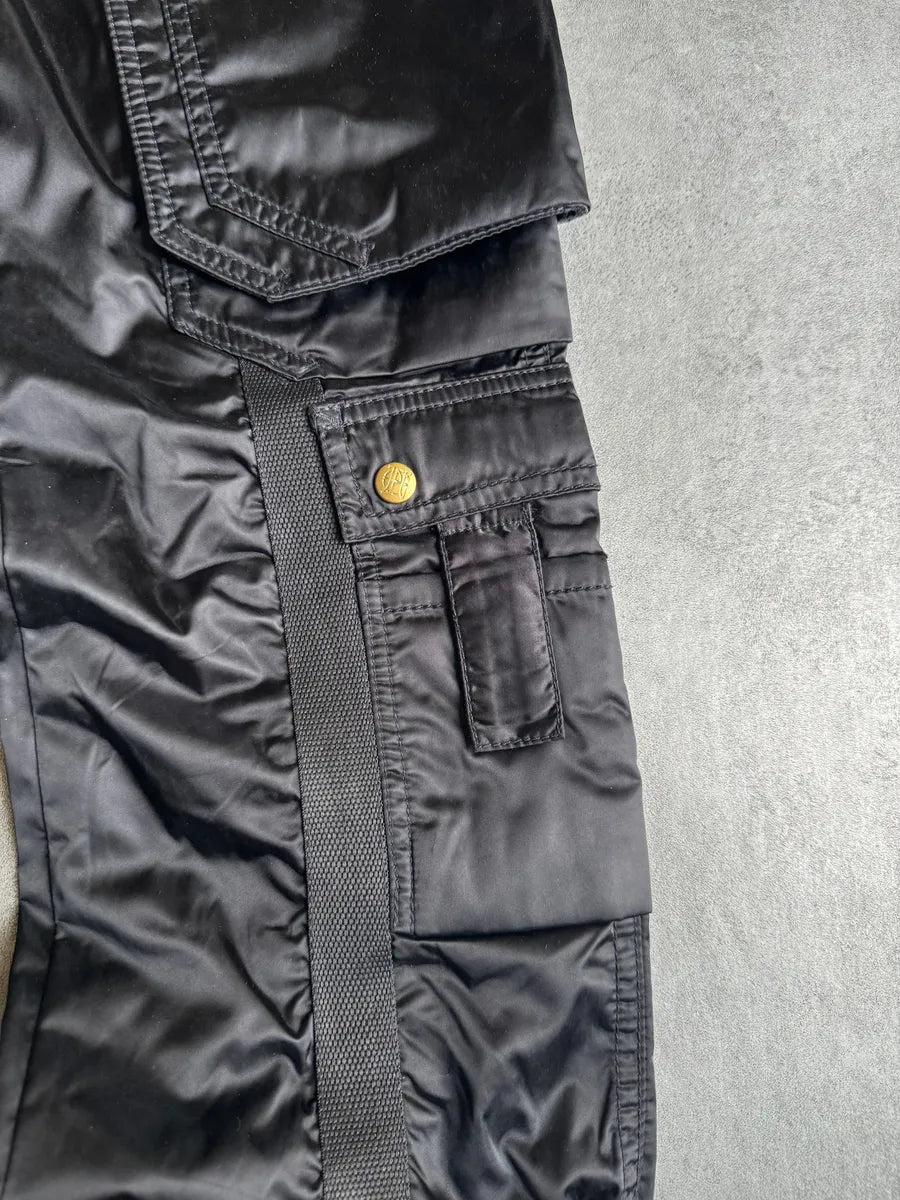 AW2003 Jean Paul Gaultier Bondage Black Cargo Parachute Nylon Pants CiITJqU 11