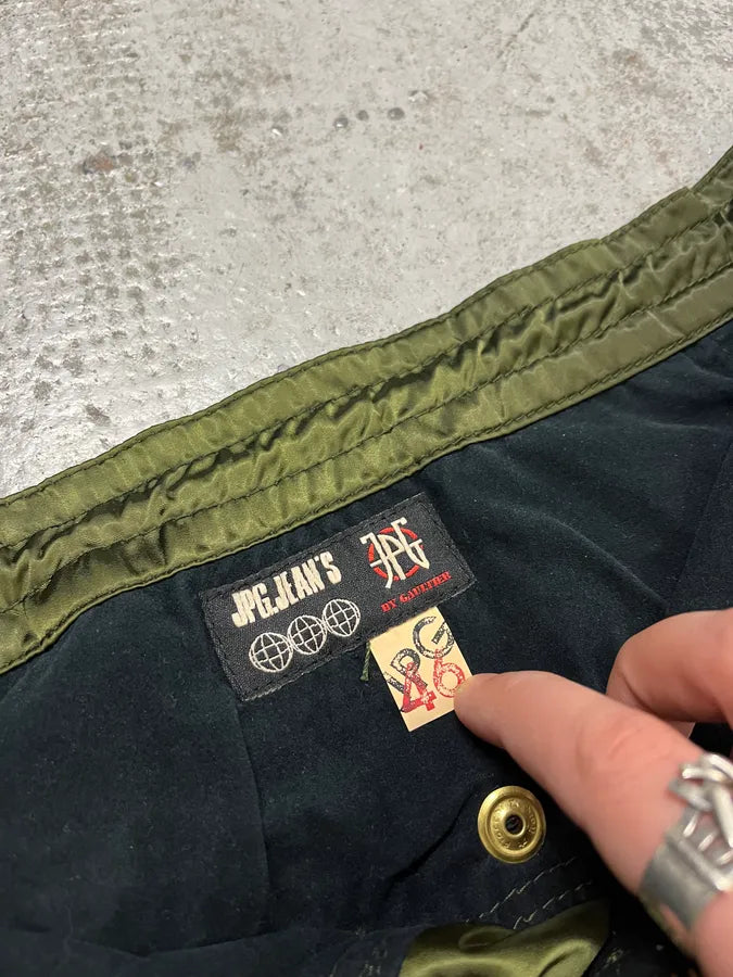 AW2003 Jean Paul Gaultier Bondage Khaki Cargo Parachute Nylon Pants CiITJqU 12