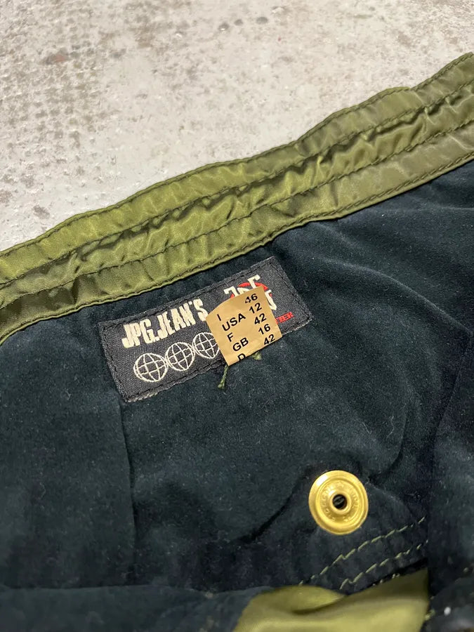 AW2003 Jean Paul Gaultier Bondage Khaki Cargo Parachute Nylon Pants CiITJqU 13