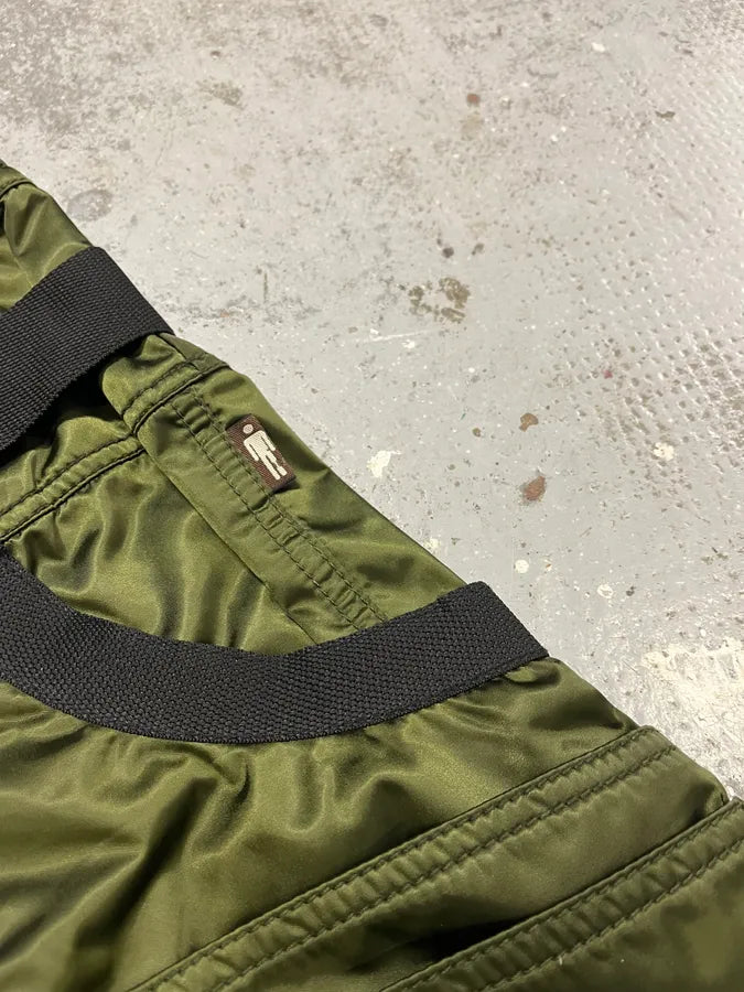 AW2003 Jean Paul Gaultier Bondage Khaki Cargo Parachute Nylon Pants CiITJqU 14