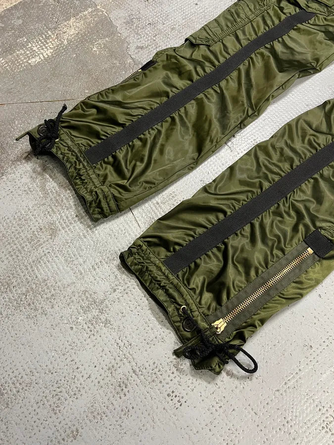 AW2003 Jean Paul Gaultier Bondage Khaki Cargo Parachute Nylon Pants CiITJqU 6