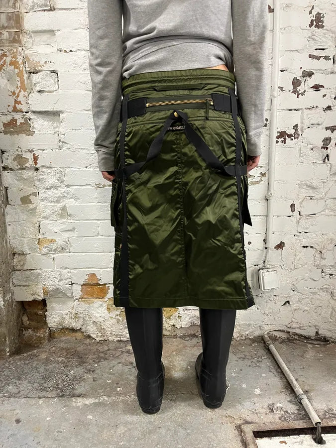 AW2003 Jean Paul Gaultier Bondage Khaki Military Skirt HuHlTgD 2