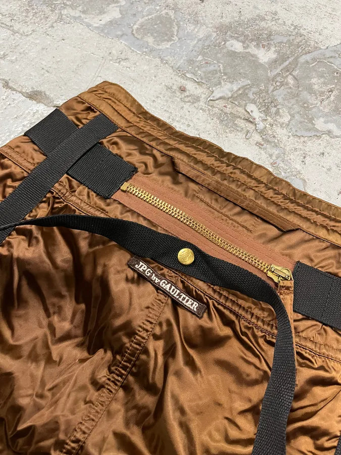 AW2003 Jean Paul Gaultier Bondage Parachute Brown Skirt OYjLWhN 9
