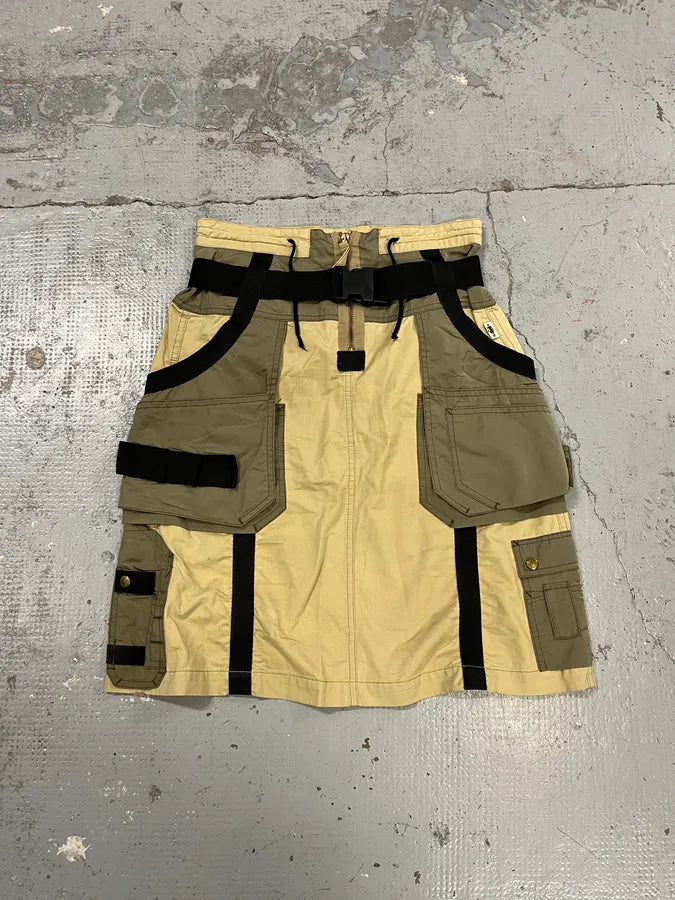 AW2003 Jean Paul Gaultier Cargo Bondage Beige Skirt HRcfztH 1