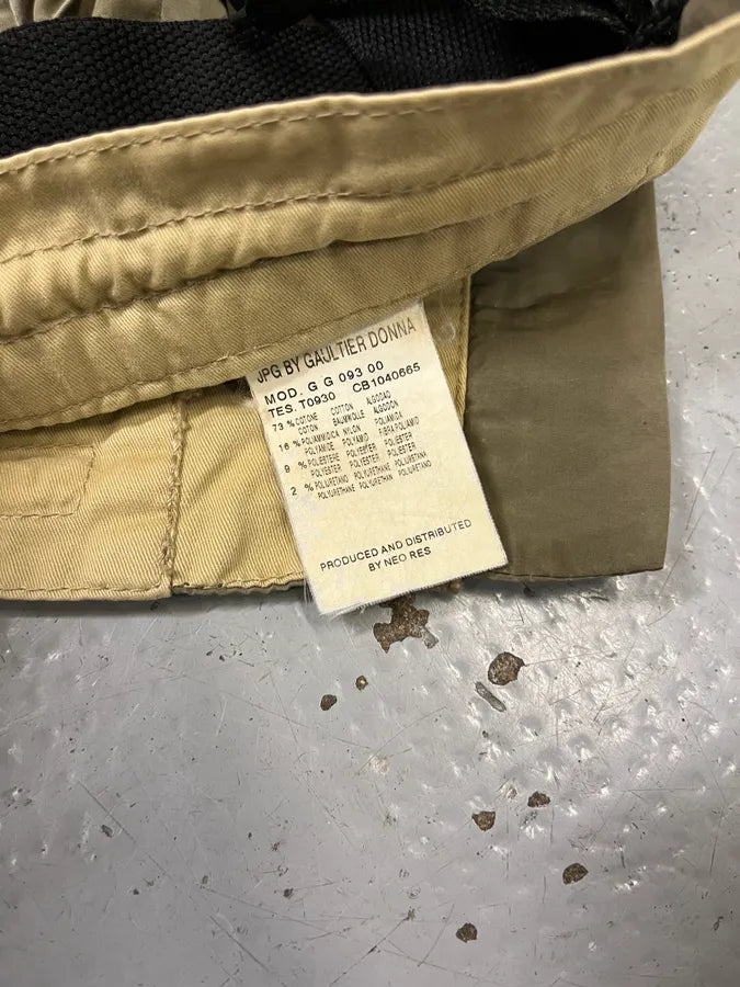 AW2003 Jean Paul Gaultier Cargo Bondage Beige Skirt HRcfztH 10