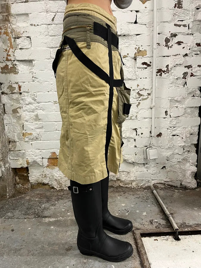 AW2003 Jean Paul Gaultier Cargo Bondage Beige Skirt HRcfztH 2