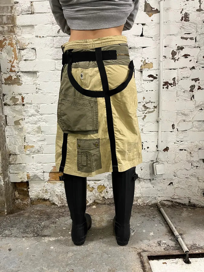 AW2003 Jean Paul Gaultier Cargo Bondage Beige Skirt HRcfztH 3