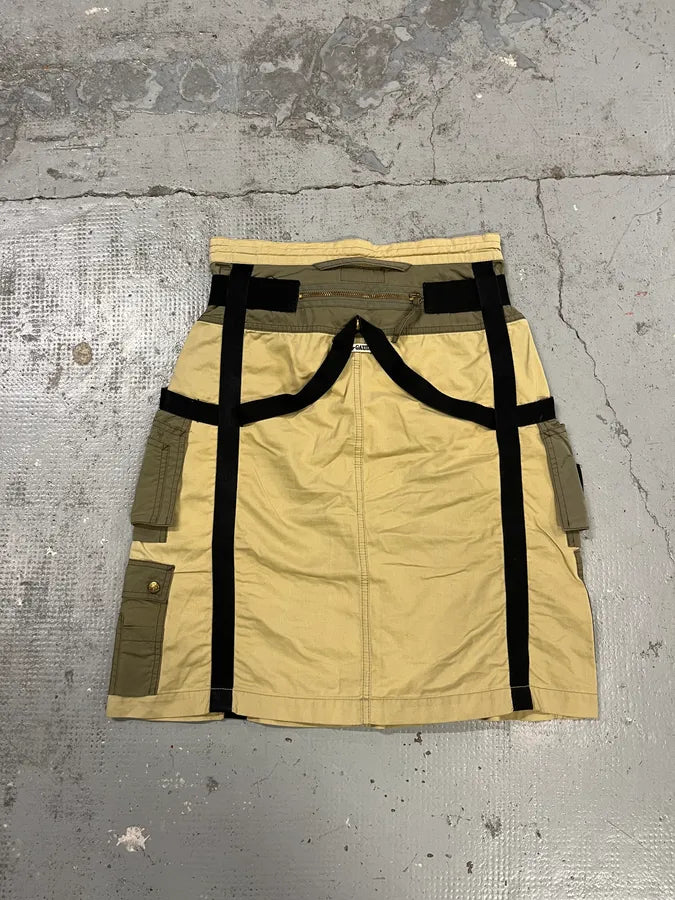 AW2003 Jean Paul Gaultier Cargo Bondage Beige Skirt HRcfztH 7