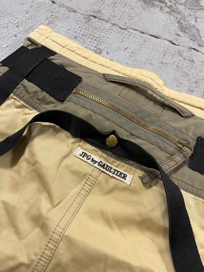 AW2003 Jean Paul Gaultier Cargo Bondage Beige Skirt HRcfztH 9