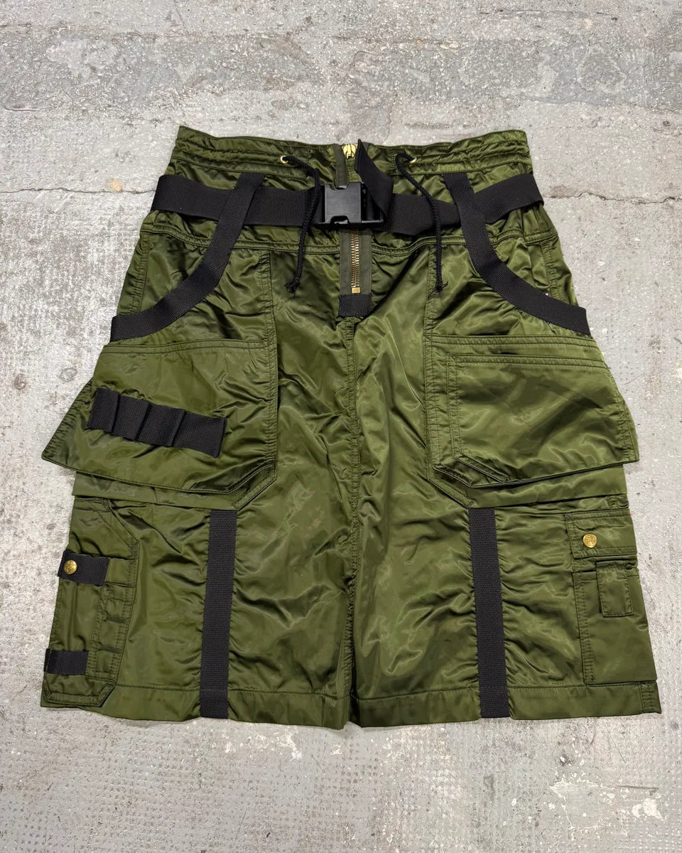 AW2003 Jean Paul Gaultier Olive Bondage Black Skirt (M/L) QwLeeaa 0