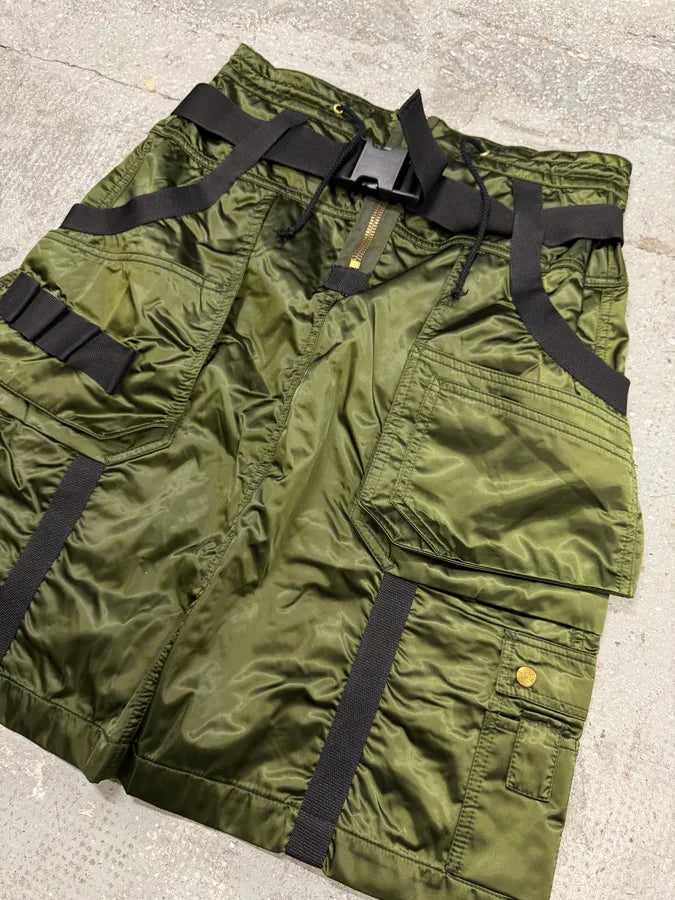 AW2003 Jean Paul Gaultier Olive Bondage Black Skirt (M/L) QwLeeaa 1