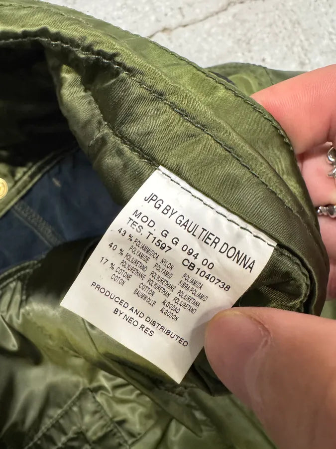 AW2003 Jean Paul Gaultier Olive Bondage Black Skirt (M/L) QwLeeaa 9