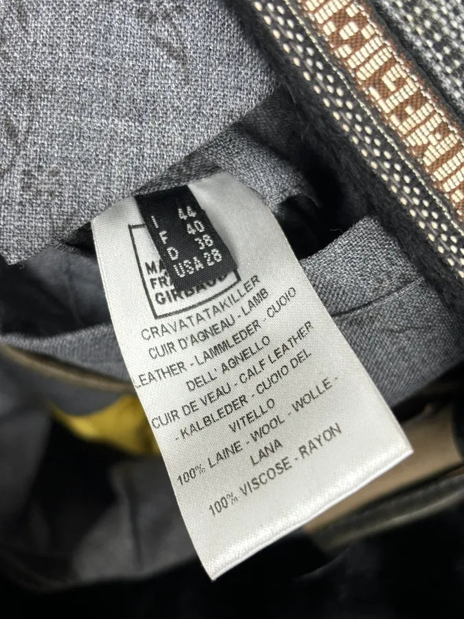 AW2003 Marithé + François Girbaud Grey Eroded Buttoned Asymmetrical Leather Jacket OInzVVj 12