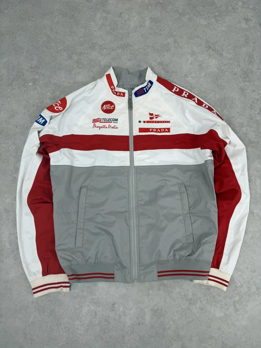 AW2003 Prada Linea Rossa White & Red Sport Jacket NAJQFHt 0