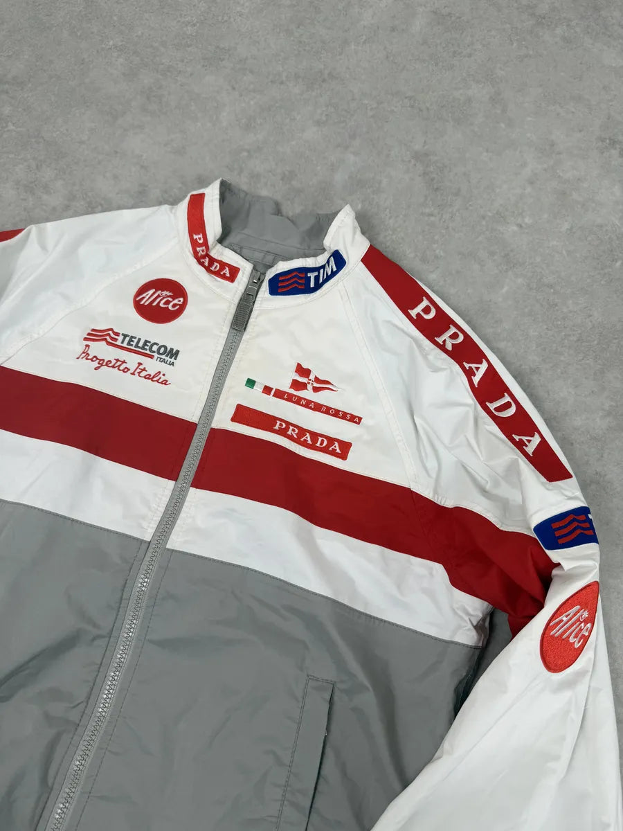 AW2003 Prada Linea Rossa White & Red Sport Jacket NAJQFHt 11