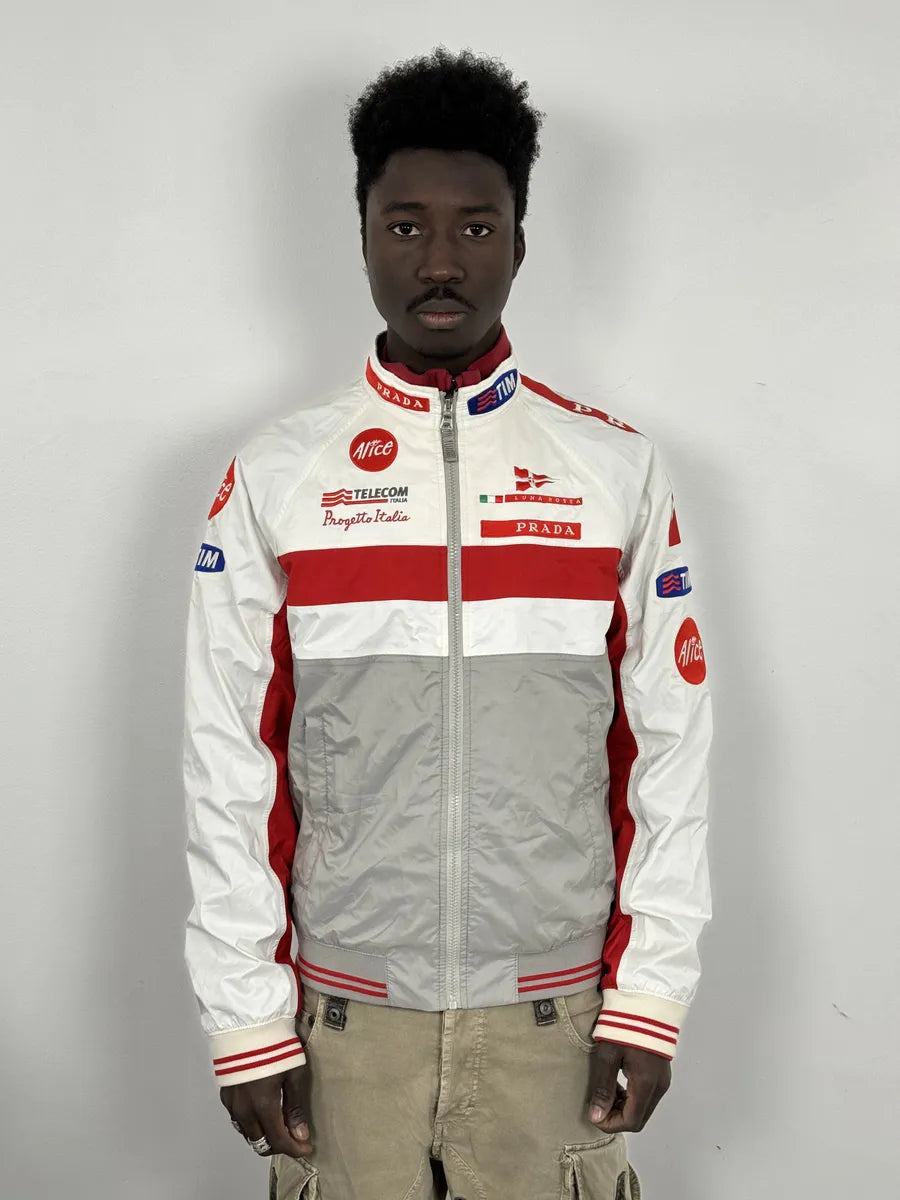 AW2003 Prada Linea Rossa White & Red Sport Jacket NAJQFHt 2