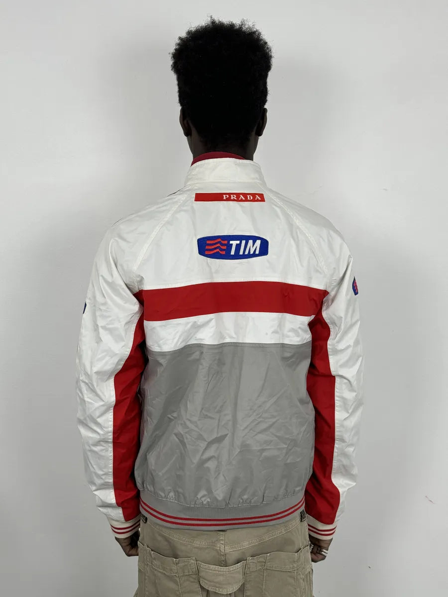 AW2003 Prada Linea Rossa White & Red Sport Jacket NAJQFHt 3