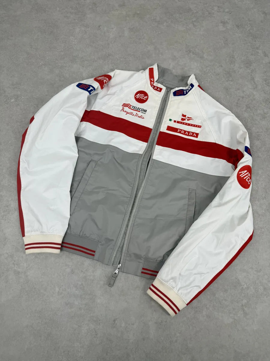 AW2003 Prada Linea Rossa White & Red Sport Jacket NAJQFHt 4