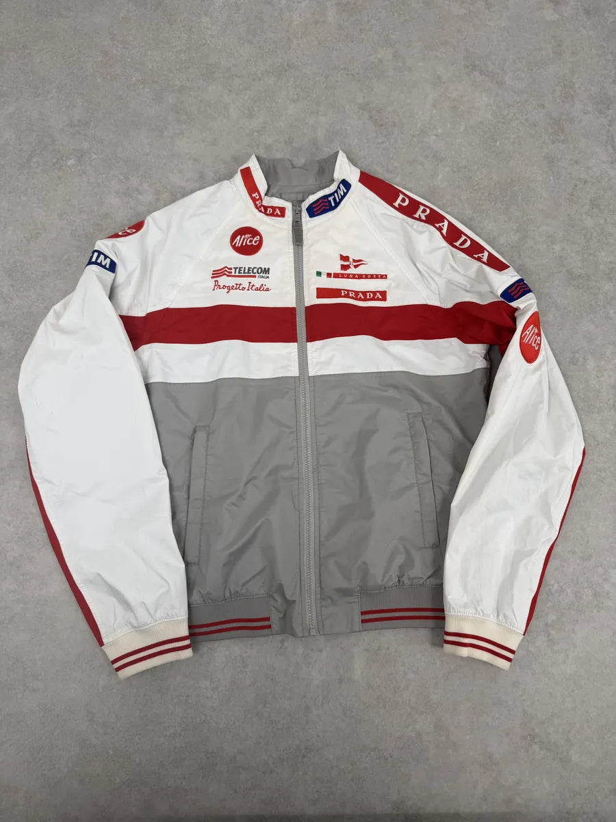AW2003 Prada Linea Rossa White & Red Sport Jacket NAJQFHt 6