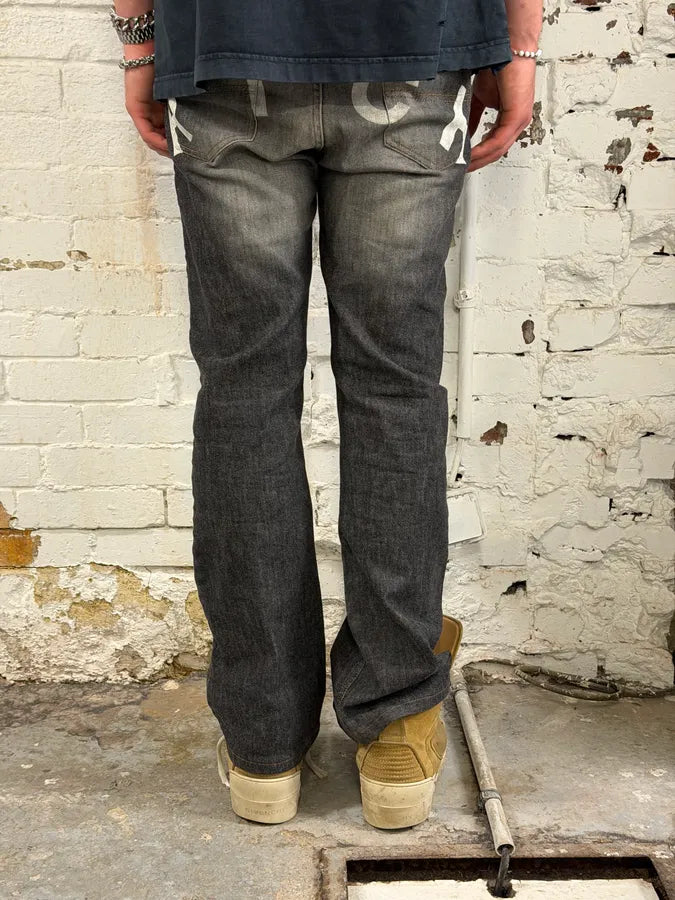 AW2003 Richmond Dark Rich Print Grey Denim Bootcut Jeans ksMnJPF 4