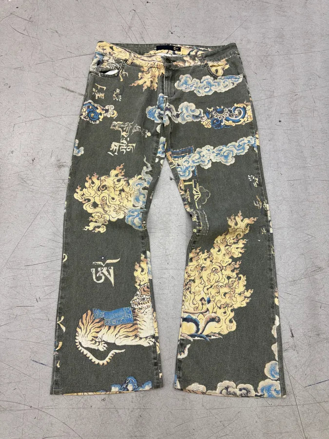 AW2003 Roberto Cavalli Asian Fantasy World Khaki Pants nnlbAIt 0