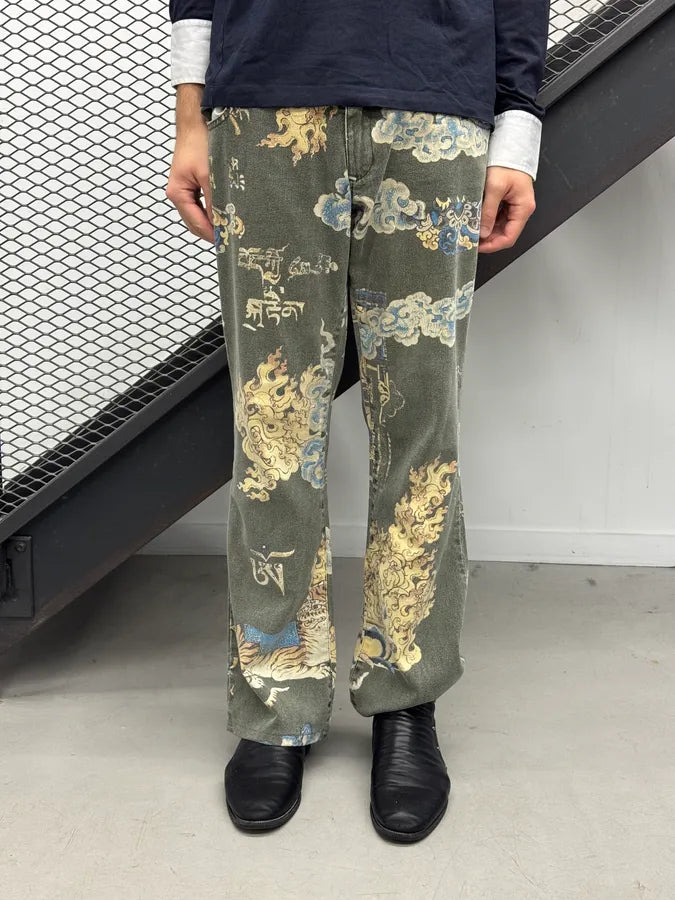 AW2003 Roberto Cavalli Asian Fantasy World Khaki Pants nnlbAIt 1