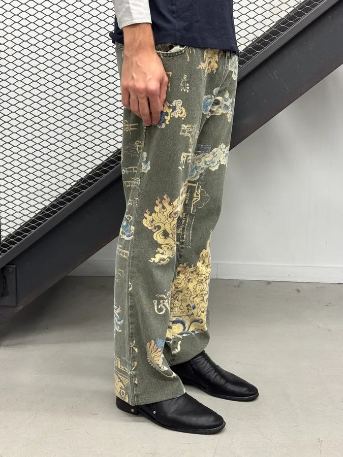 AW2003 Roberto Cavalli Asian Fantasy World Khaki Pants nnlbAIt 2