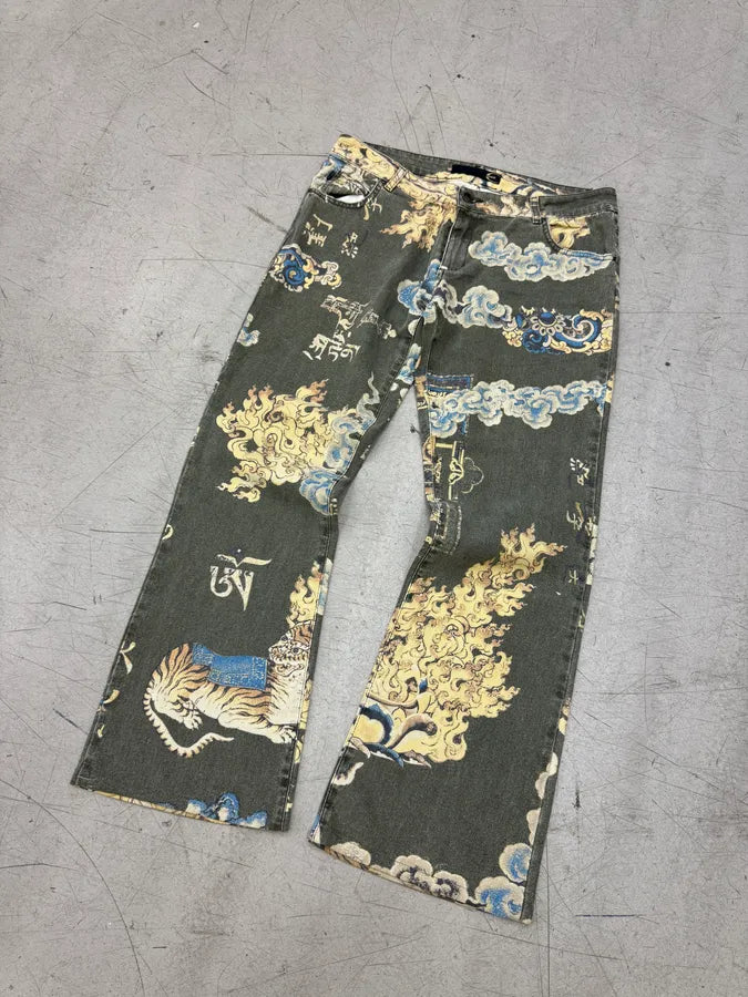 AW2003 Roberto Cavalli Asian Fantasy World Khaki Pants nnlbAIt 4