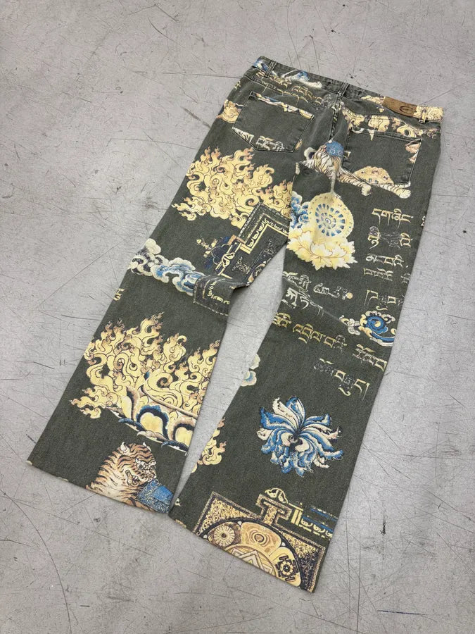 AW2003 Roberto Cavalli Asian Fantasy World Khaki Pants nnlbAIt 7