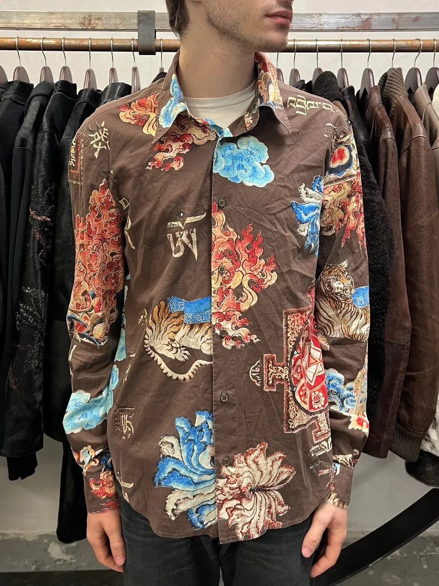 AW2003 Roberto Cavalli Astrology Asian Shirt (M/L) sQwHUpG 1