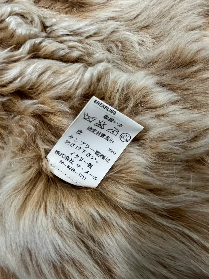 AW2003 Roberto Cavalli Beige Leather Hearts Shearling Jacket HkrZMjQ 10