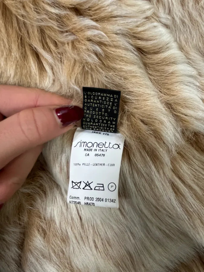 AW2003 Roberto Cavalli Beige Leather Hearts Shearling Jacket HkrZMjQ 11