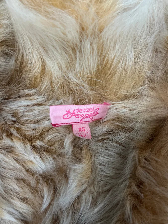 AW2003 Roberto Cavalli Beige Leather Hearts Shearling Jacket HkrZMjQ 8