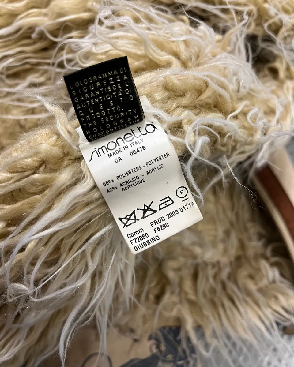 AW2003 Roberto Cavalli Beige Tattoo Hearth Fur-Collar Jacket wFyvOnc 10