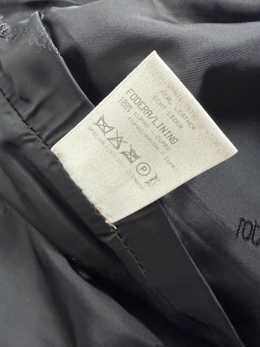 AW2003 Roberto Cavalli Biker Navy Padded Leather Pants vqarhkt 5