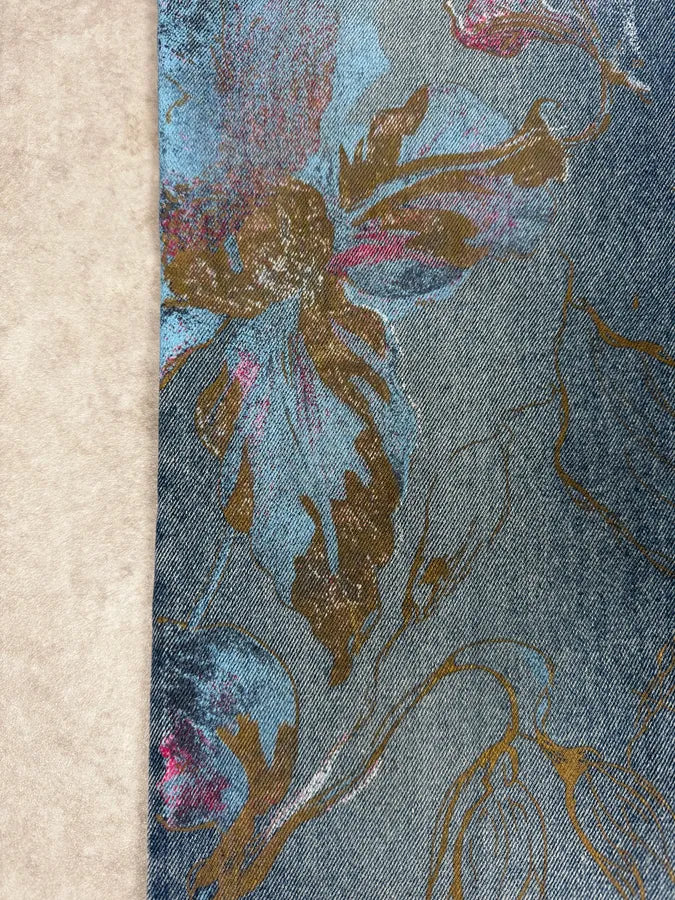 AW2003 Roberto Cavalli Blue Abstract Embroidered Denim Jeans XoTqXWW 7