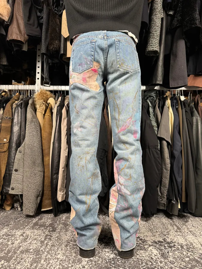 AW2003 Roberto Cavalli Blue Abstract Embroidered Denim Jeans XoTqXWW 2