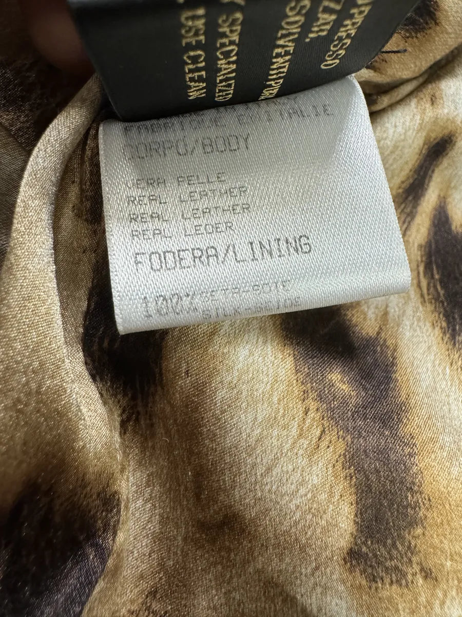 AW2003 Roberto Cavalli Flowers Black Perfored Leather Jacket CuvaTko 7