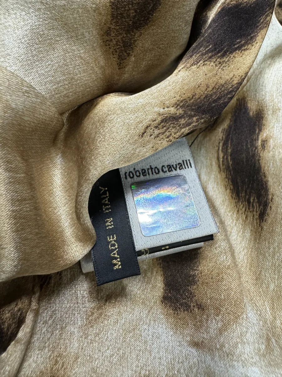 AW2003 Roberto Cavalli Flowers Black Perfored Leather Jacket CuvaTko 8