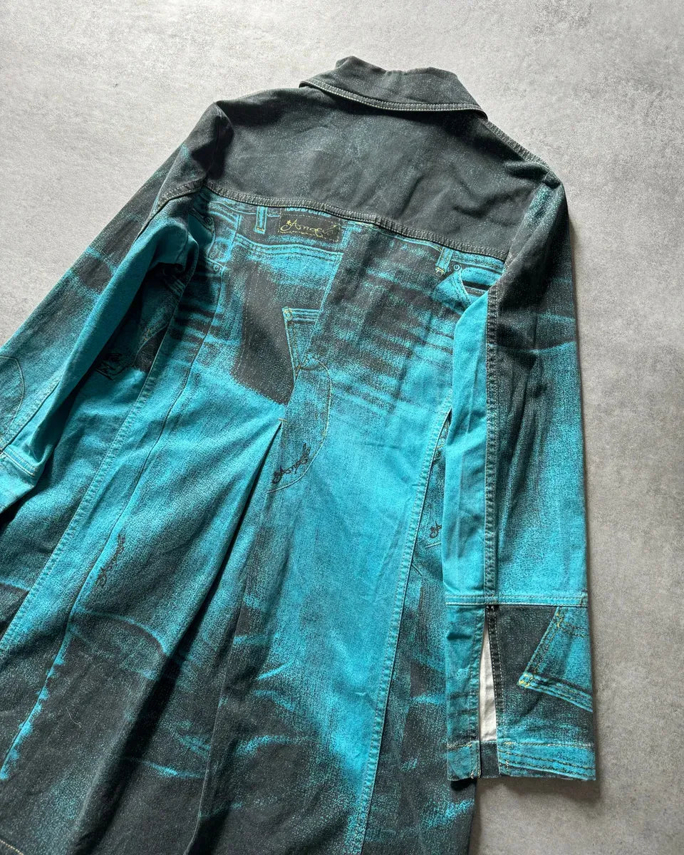 AW2003 Roberto Cavalli Trompe l'oeil Pockets Blue Jacket VKnEJyO 4