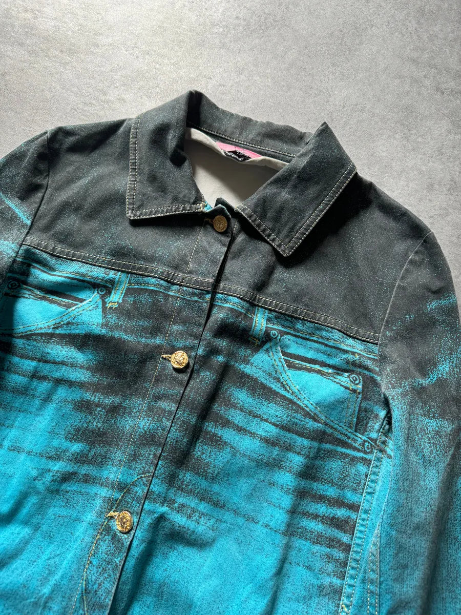 AW2003 Roberto Cavalli Trompe loeil Pockets Blue Jacket VKnEJyO 6