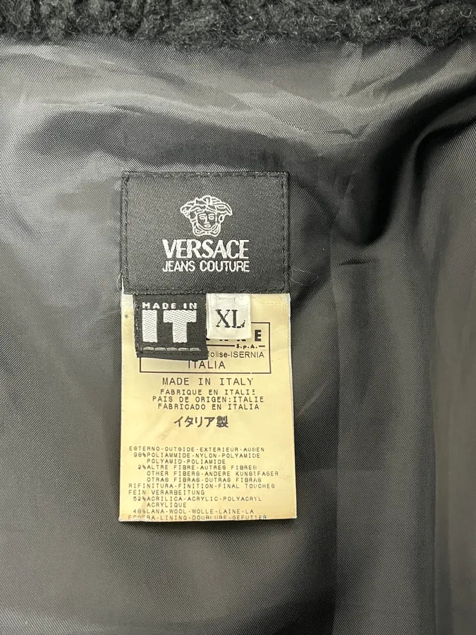 AW2003 Versace Black Hooded Faux Fur Aviator Bomber Jacket GvEwafF 10