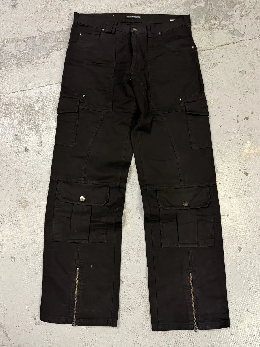 AW2003 Versace Black Utility Cargo Pants swqxoNN 3