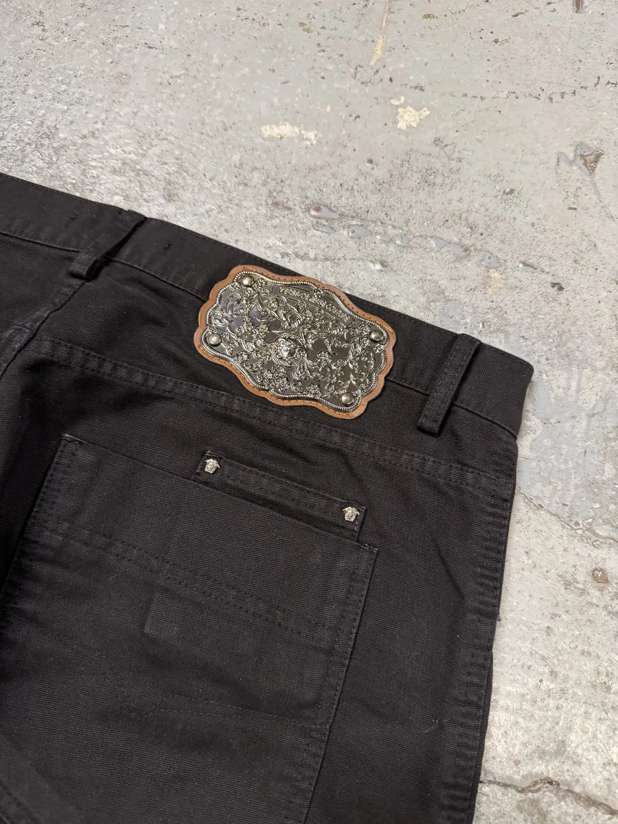 AW2003 Versace Black Utility Cargo Pants swqxoNN 5