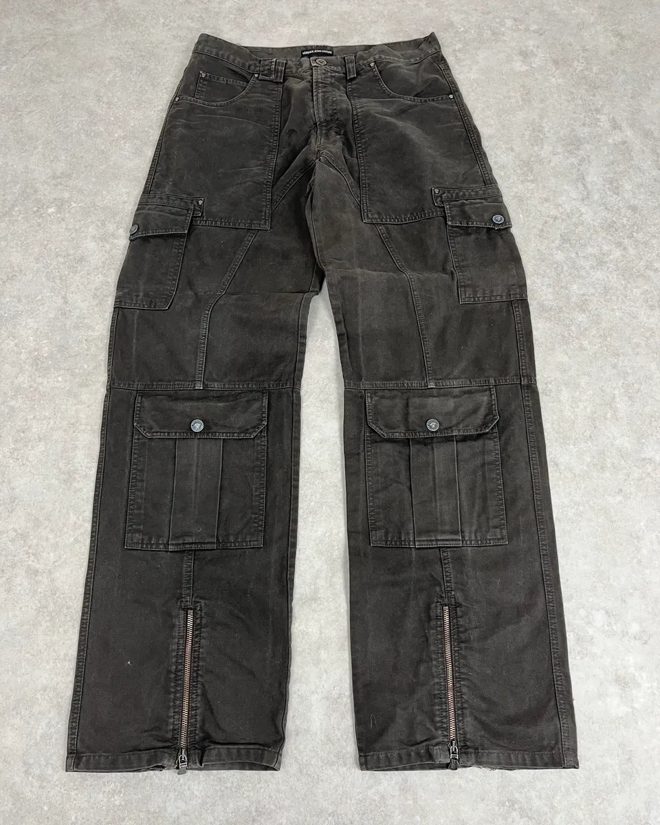 AW2003 Versace Dark Grey Military Cargo Pants YNLwUAL 0