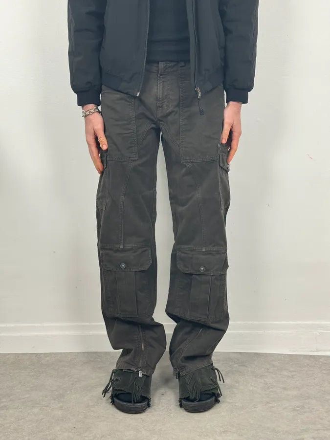 AW2003 Versace Dark Grey Military Cargo Pants YNLwUAL 1